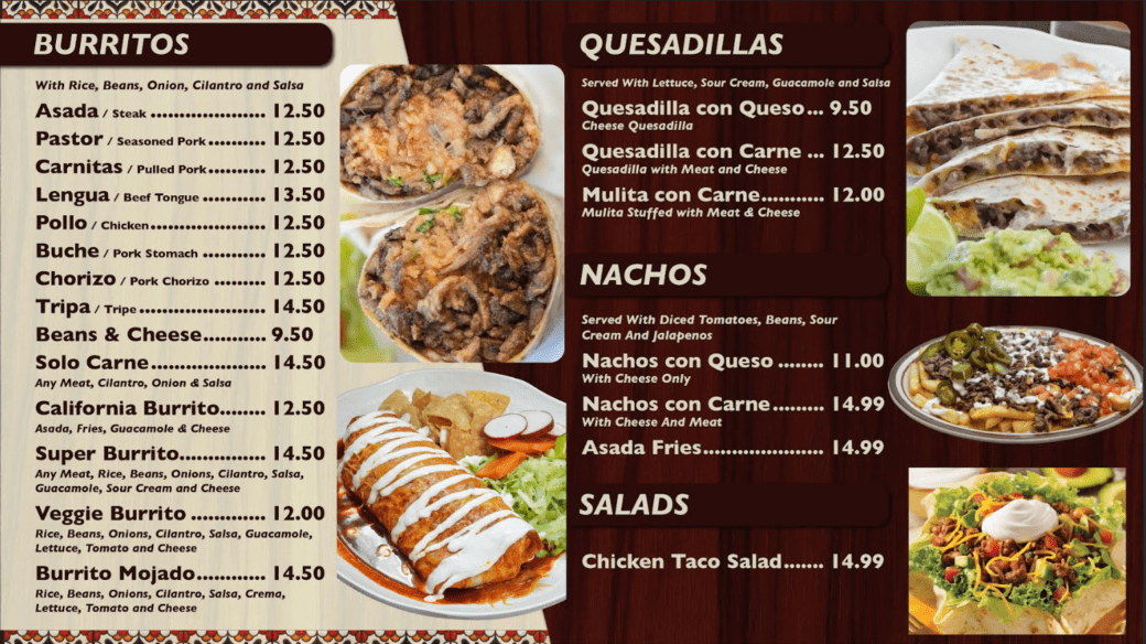 menu