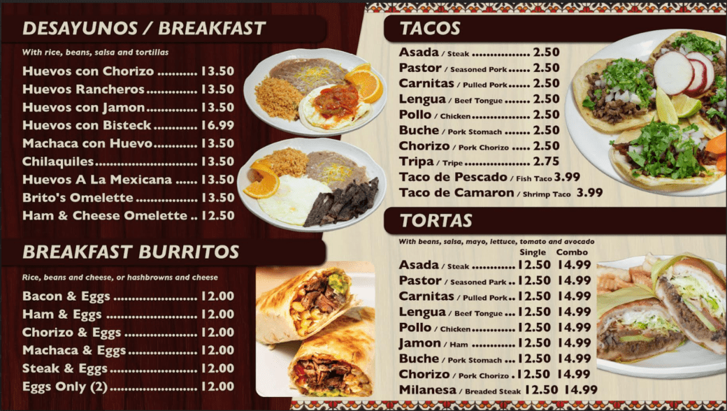 menu